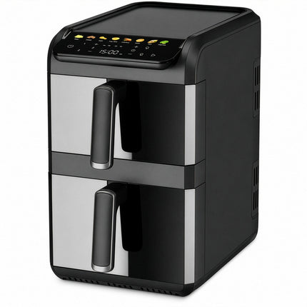 Dubbele Airfryer XXL 10 Liter met 2 Lades – 4L + 6L – 2700W – Kijkvenster – Zwart