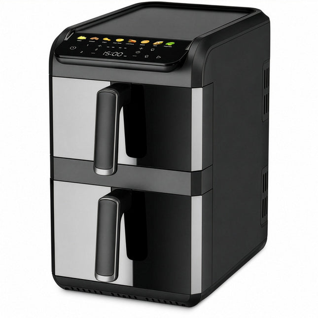 Adler AD 6325 Dubbele Airfryer XXL 10 Liter met 2 Lades – 4L + 6L – 2700W – Kijkvenster – Zwart