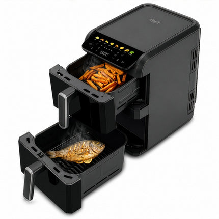 Dubbele Airfryer XXL 10 Liter met 2 Lades – 4L + 6L – 2700W – Kijkvenster – Zwart