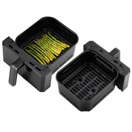 Dubbele Airfryer XXL 10 Liter met 2 Lades – 4L + 6L – 2700W – Kijkvenster – Zwart