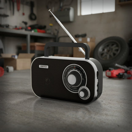 Camry CR 1140B Draagbare Radio – AM FM Radio op Batterijen & Netstroom – Analoge Radio met Hoofdtelefoonaansluiting – Zwart