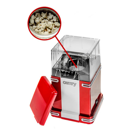 Popcornmachine 1200W – Hetelucht Popcornmaker Zonder Olie – Zwart/Rood