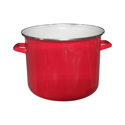 Emalia 8-delige Geëmailleerde Pannenset Rood Inclusief Deksel - 7 Liter, 9 Liter, 11 Liter, 13,5 Liter