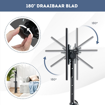 Trendmix Driepoot Projector Statief Met Instelbare Hoogte En Kantelbaar Blad - Laptop - Projector - Muziek - Tablet - 70-118,5CM Zwart
