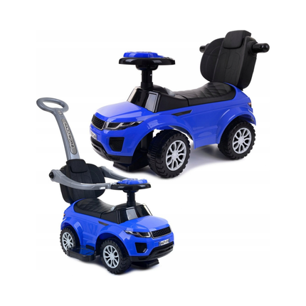 3 in 1 sportauto loopauto met 5 geluiden op het stuur belastbaar tot 27 kg blauw