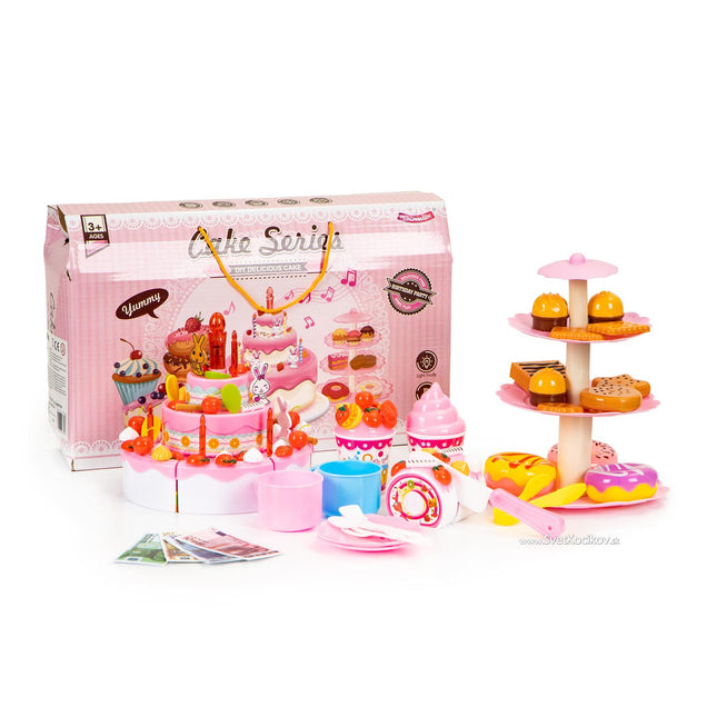 Cake series 125 delige snijdbare taart verjaardagset met licht en geluid