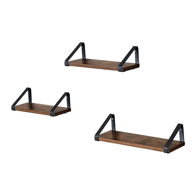 Vasagle industriele wandplank / boekenplank 3 Stuks rustiek Bruin 30/35/40 x 12 x 11 cm
