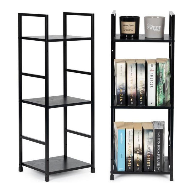 Modern Home industriële loft stijl boekenkast met 3 planken - 80 x 29 x 23,5 cm -  Bruin