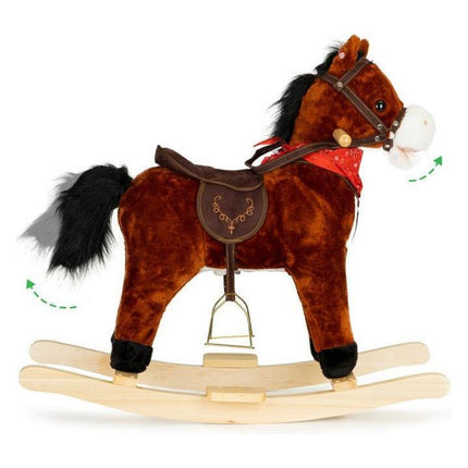Hobbelpaard met geluid en bewegende staart 73x36x65 cm donkerbruin