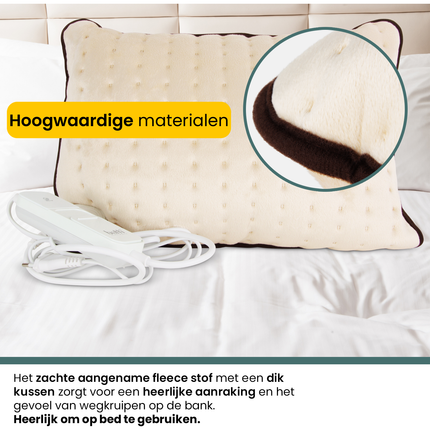 Botti Medic Series Reni verwarmingskussen – 100W – 3 warmtestanden – Beige fleece – Veilig & comfortabel
