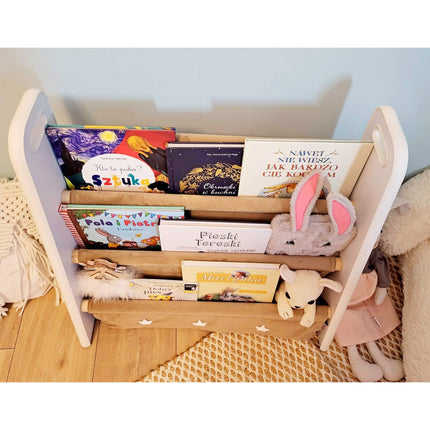 LoveGifts Handgemaakte Montessori Boekenkast Kinderkamer - Speelgoed Opbergrek - 60 x 25 x 58 cm Bruin