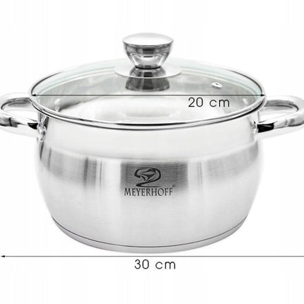 Kookpan 3,4 Liter RVS met Deksel – 20 cm Inductie Pan – Maatverdeling – Alle Warmtebronnen