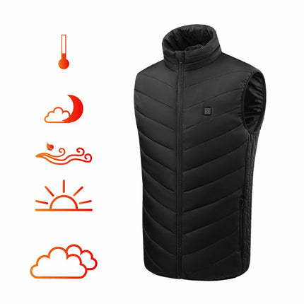 Manta Verwarmd Vest Met 4 Verwarmingszones Maat L - Elektrisch Vest Zwart Wintersport Outdoor - 35-60°C - MKG01