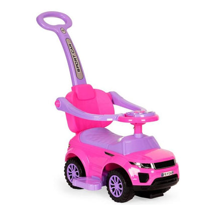 3 in 1 sportauto loopauto met geluiden en claxon op het stuur belastbaar tot 25 kg roze