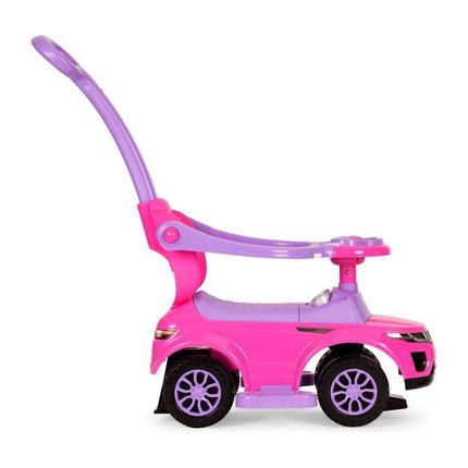 3 in 1 sportauto loopauto met geluiden en claxon op het stuur belastbaar tot 25 kg roze