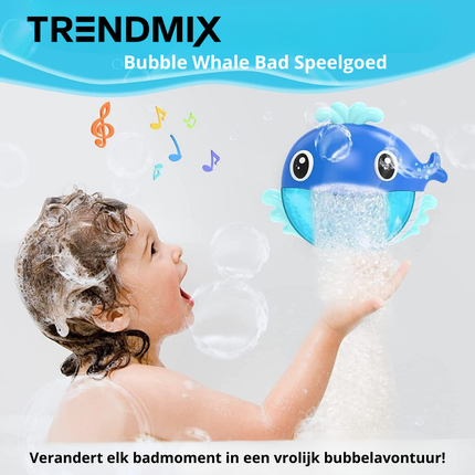 Trendmix Bubble Whale Bad Speelgoed – Muzikale Walvis met Zeepbellen en 12 Liedjes – Bubbels Bad Speeltje Baby & Peuter – Blauw