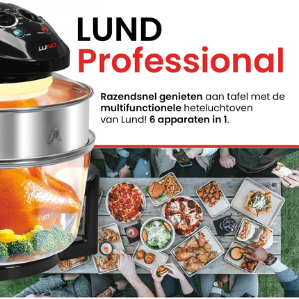 LUND Professional halogeen oven 1400W zwart