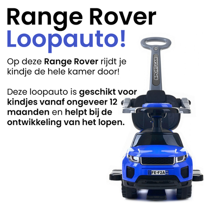 3 in 1 sportauto loopauto met 5 geluiden op het stuur belastbaar tot 27 kg blauw