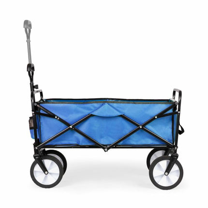 Multistore Bolderkar opvouwbaar 100L en 80kg draagkracht - strandkar - bolderwagen - blauw