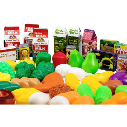 120 Delige voedsel speelgoed set met groenten, fruit, snoep en meer - Perfect voor Keukens en Speelgoedwinkels - Geschikt vanaf 3 jaar