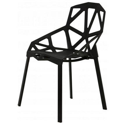Modern Home set van 4 design geometrische kuipstoelen - Eetkamer stoelen - Zwart
