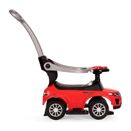 3 in 1 sportauto loopauto met geluiden en claxon op het stuur belastbaar tot 25 kg rood