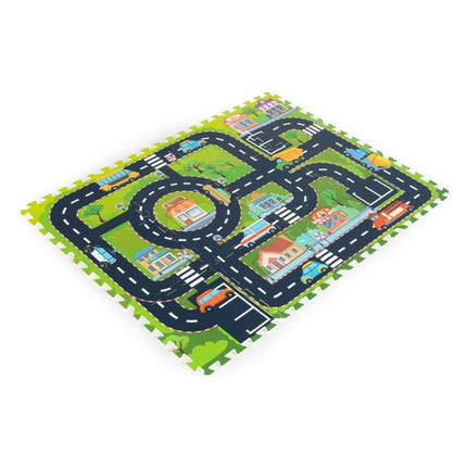 Iplay 12-delige puzzelspeelmat foam stad voor baby en peuter - Vloerpuzzel - 114 x 86 cm
