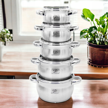 Kookpan 1,8 Liter RVS met Deksel – 16 cm Pan voor Inductie, Gas & Keramisch – Met Maatverdeling