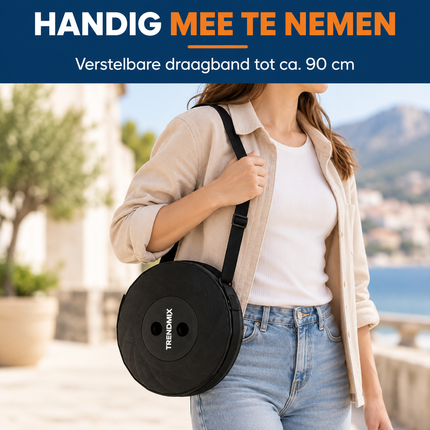 Trendmix Opvouwbare Kruk Verstelbaar & Lichtgewicht Zwart – Compacte Telescopische Kruk Voor Festival, Concert, Camping & Reizen