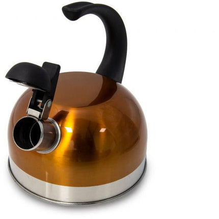 2de kansje MH-116 camping fluitketel metallic oranje RVS 1.5 Liter - ook geschikt voor inductie