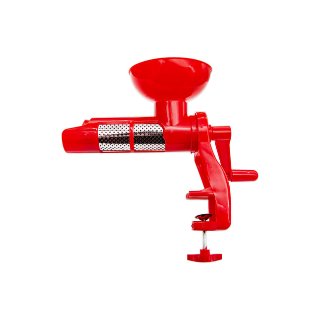 Meyerhoff Handmatige Tomatenpers – Rood – Tomatenmolen met RVS Zeef en Tafelklem – Voor Verse Tomatensaus, Babyvoeding & Smoothies