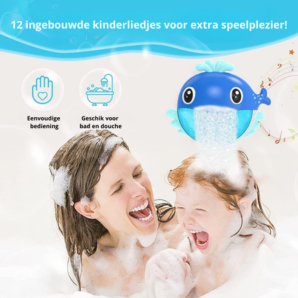 Trendmix Bubble Whale Bad Speelgoed – Muzikale Walvis met Zeepbellen en 12 Liedjes – Bubbels Bad Speeltje Baby & Peuter – Blauw