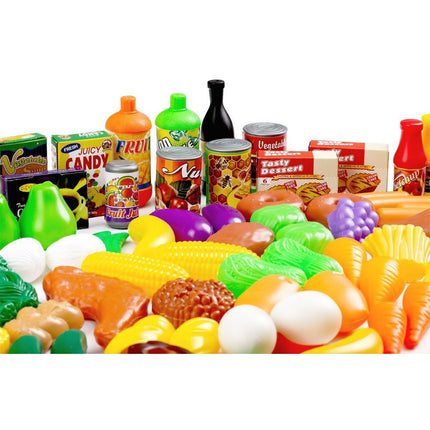 120 Delige voedsel speelgoed set met groenten, fruit, snoep en meer - Perfect voor Keukens en Speelgoedwinkels - Geschikt vanaf 3 jaar