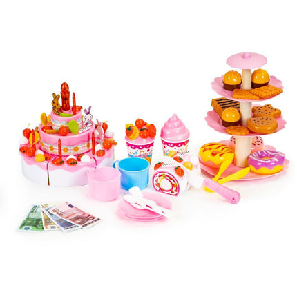 Cake series 125 delige snijdbare taart verjaardagset met licht en geluid