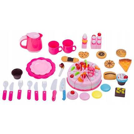 80 delige Delicious fruit cake verjaardagsset snijbare taart met accessoires