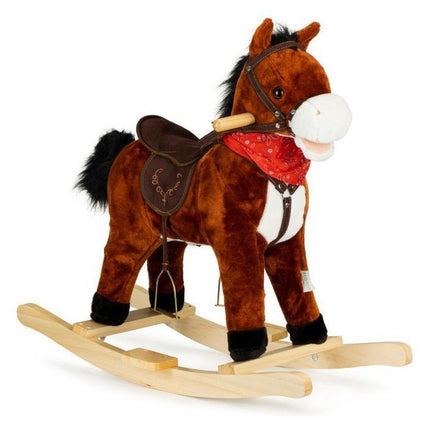 Hobbelpaard met geluid en bewegende staart 73x36x65 cm donkerbruin