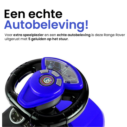 3 in 1 sportauto loopauto met 5 geluiden op het stuur belastbaar tot 27 kg blauw
