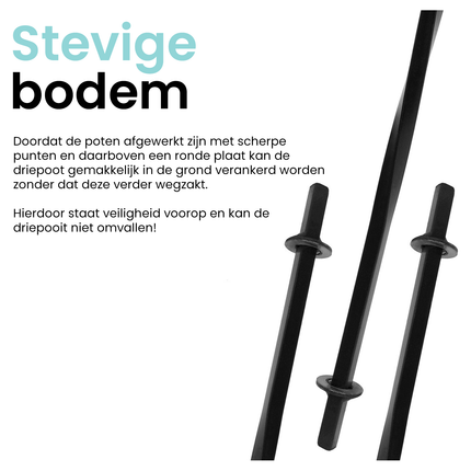 Meyerhoff Driepoot Standaard 120 cm – Stalen Ketelhouder met Ketting – Opvouwbaar – Voor Hongaarse Ketels & Kampvuur Koken – Buiten Kookstatief