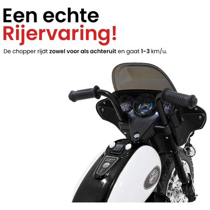 Elektrische politie chopper - trike - motor voor kinderen tot 25kg max 1-3 km/h zwart