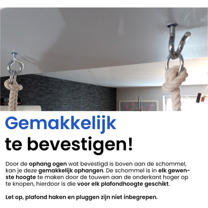 Luxe houten 3 in 1 blauwe meegroei baby schommel en kinder schommel – Baby swing – Schommel die meegroeit met je kindje - Schommelstoel - Schommels - handgemaakt