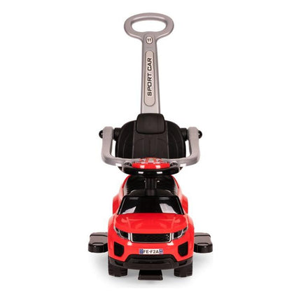 3 in 1 sportauto loopauto met geluiden en claxon op het stuur belastbaar tot 25 kg rood