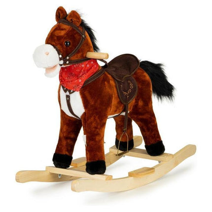 Hobbelpaard met geluid en bewegende staart 73x36x65 cm donkerbruin