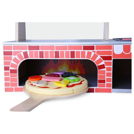 Ecotoys 34-delige houten pizzaria speelgoed set inclusief accessoires