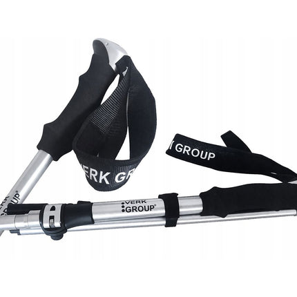 Opvouwbare Wandelstokken – Verstelbare Trekkingstokken – Nordic Walking Stokken – Anti-Shock – Aluminium – Set van 2 – Zilver