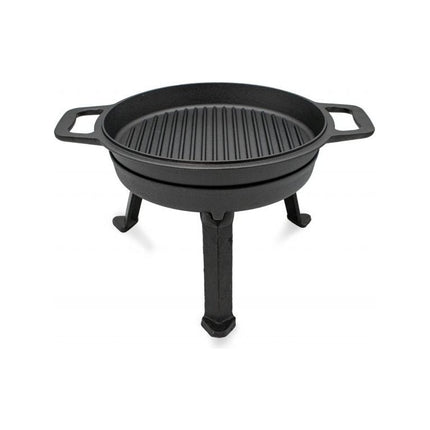 Meyerhoff 2-in-1 Outdoor Dutch Oven 8L – Gietijzeren Ketel met Grilldeksel – Kampvuurpan Met Afneembare Poten – Voor Buiten Koken, BBQ & Jacht