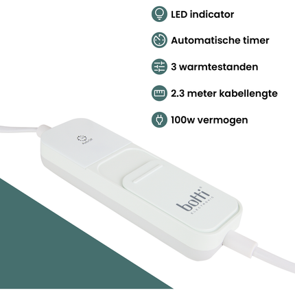 Botti Medic Series Reni verwarmingskussen – 100W – 3 warmtestanden – Beige fleece – Veilig & comfortabel