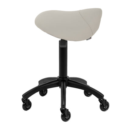 Gabbiano Kapperskruk Grijs/Beige – Ergonomische Zadelkruk met Gasveer – Professionele Salonstoel met Wielen