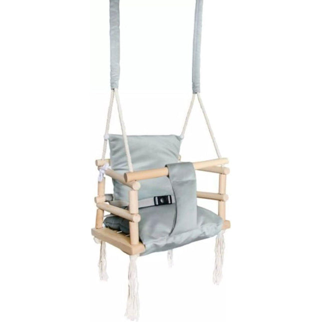Luxe houten 3 in 1 licht grijze meegroei baby schommel en Kinder schommel – Baby swing – Schommel die meegroeit met je kindje - Schommelstoel - Schommels - handgemaakt