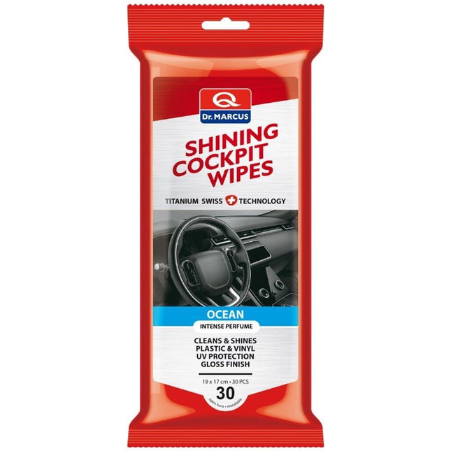 Dr. Marcus Titanium Line Shining Cockpit Wipes - 30 stuks dashboard reinigingsdoekjes - Ocean