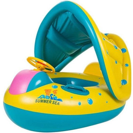 Opblaasbare rubberboot matras met luifel 65x73cm